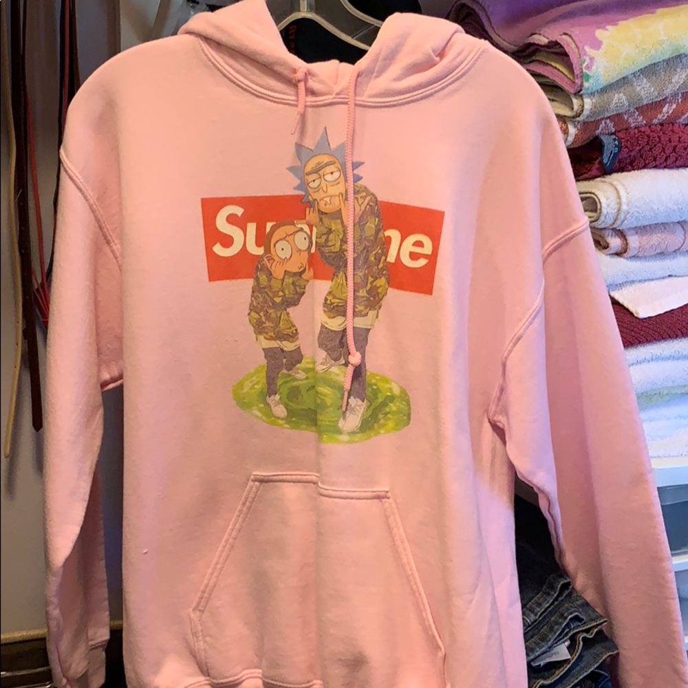 Custom made supreme Rick and morty hoodie